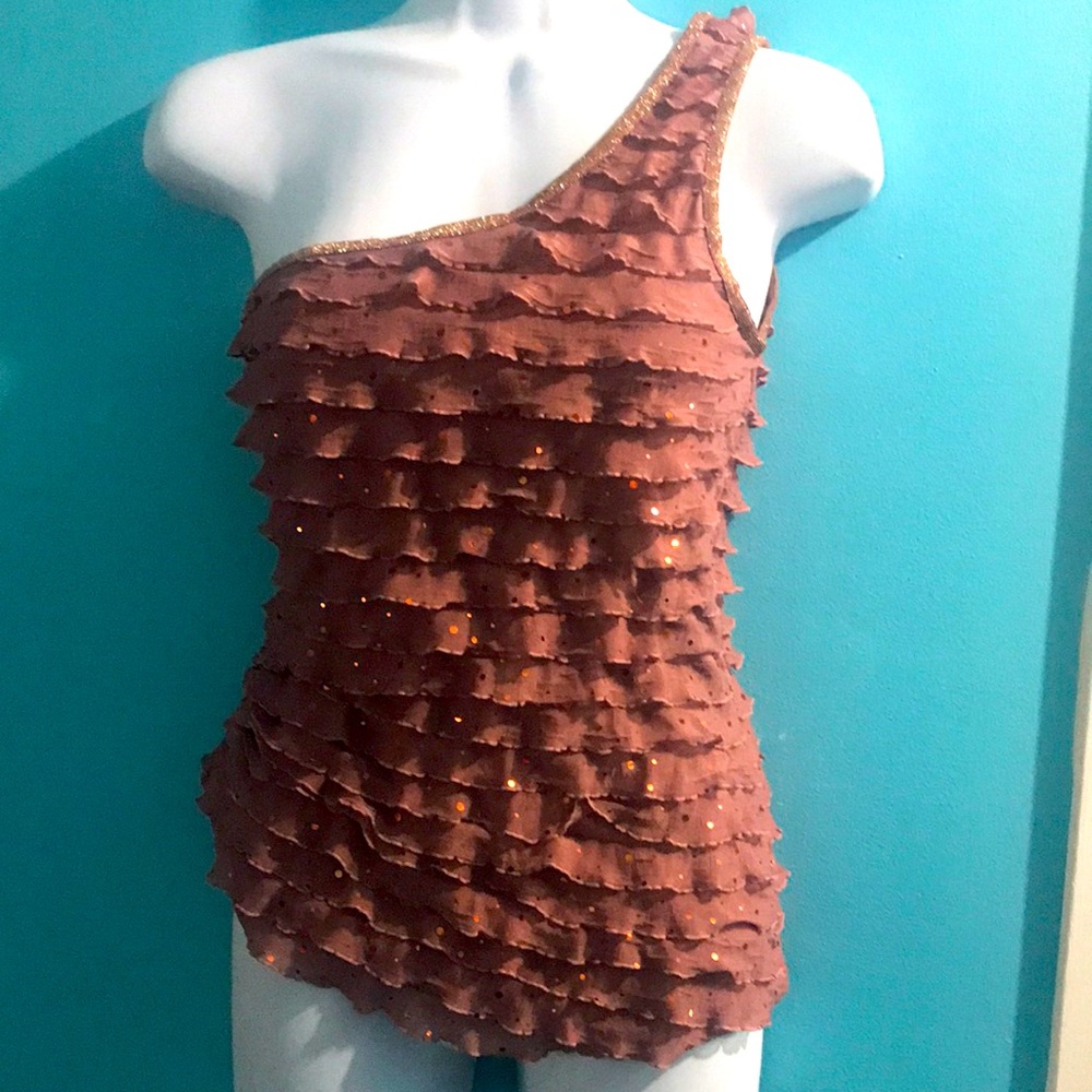 One shoulder fitted festive top